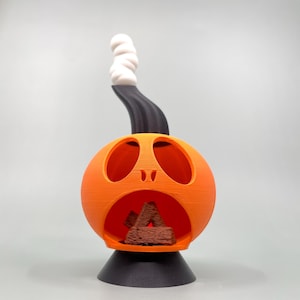 Pumpkin Fireplace Halloween LED Miniature - Dollhouse diorama miniatures