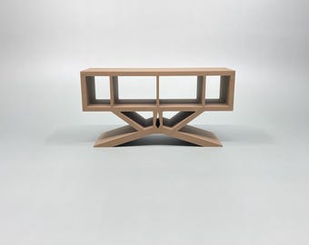 Mensola da tavolo per dischi in vinile, miniatura per casa delle bambole moderna di metà secolo