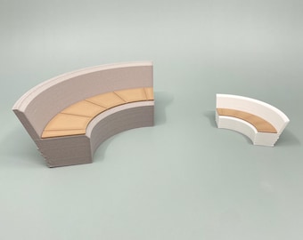 Divano curvo a forma di luna, mobili in miniatura per esterni