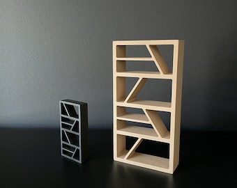 Libreria moderna in miniatura per casa delle bambole