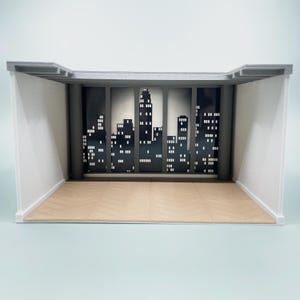 Penthouse loft city room box 1:24 easy DIY kit dollhouse miniature