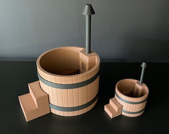 Naturholz Badefass Puppenhaus Miniatur