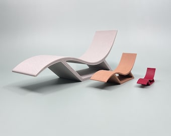 Chaise longue moderna in miniatura per casa delle bambole