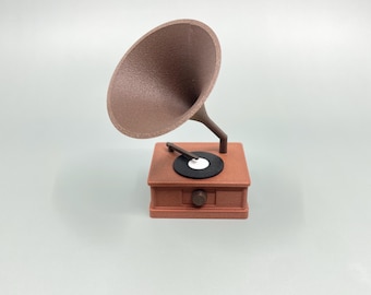 Grammofono fonografo altoparlante scala 1:12 metà secolo moderno