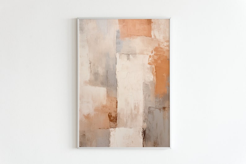 3D Wandkunst Wellen Design 90x180cm - Abstrakte Wabi Sabi Leinwand Beige-Weiß