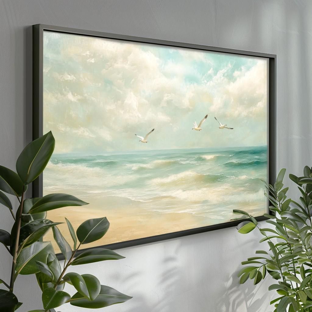 Picture of Ocean Breeze | Coastal Wall Art, Oil Landscape Ocean Painting, Zen Wall ...