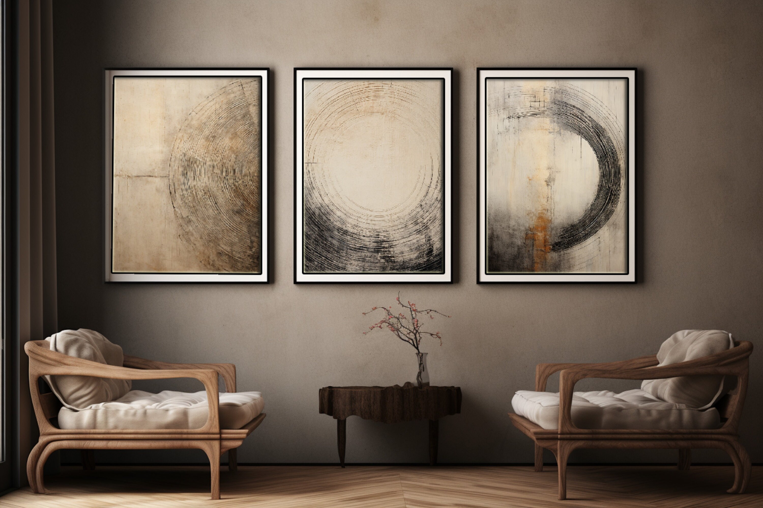 Wabi Sabi Beige 3-piece Wall Art Set | Japandi Decor (digital Download ...
