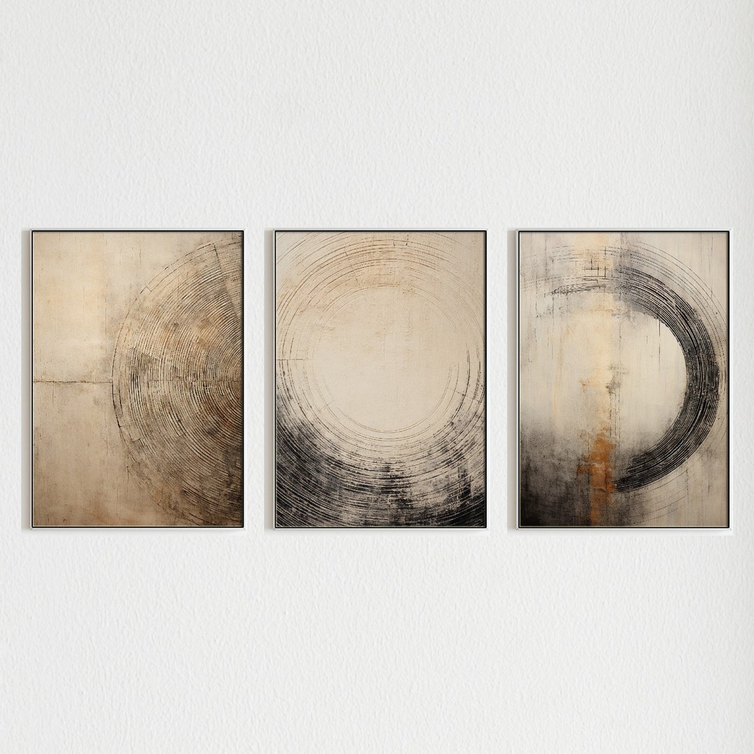 Wabi Sabi Beige 3-piece Wall Art Set | Japandi Decor (digital Download ...