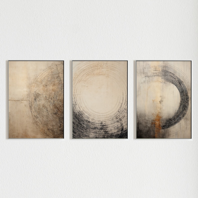 Wabi Sabi Beige 3-piece Wall Art Set | Japandi Decor (digital Download ...