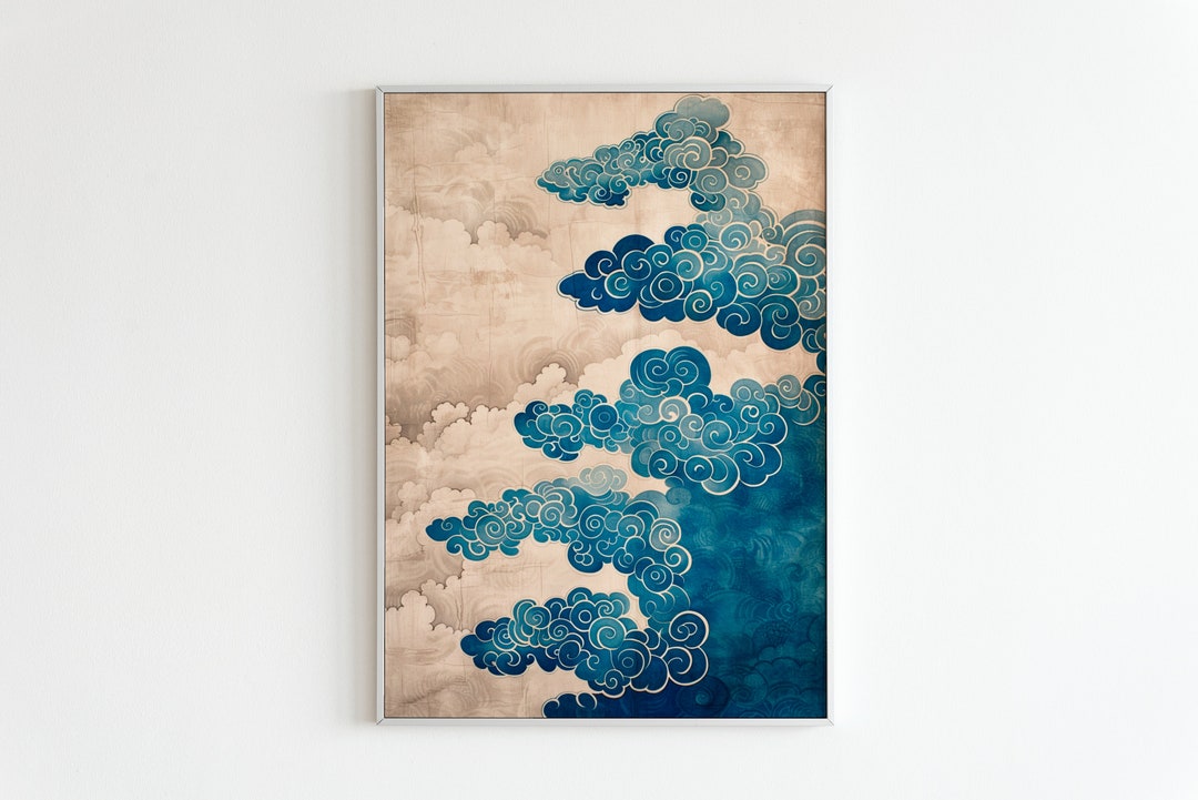 Japanese Cloud Print | Ukiyoe, Zen Wall Art (digital Download) - Etsy