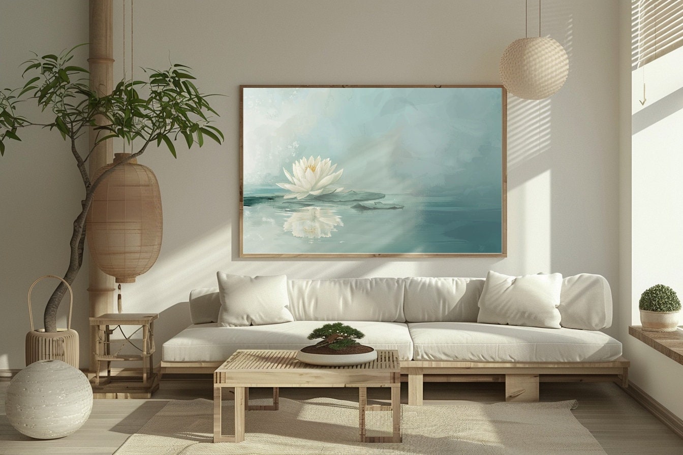 Water Lily | Lotus Flower Art, Floral Wall Art, Zen Wall Art ...