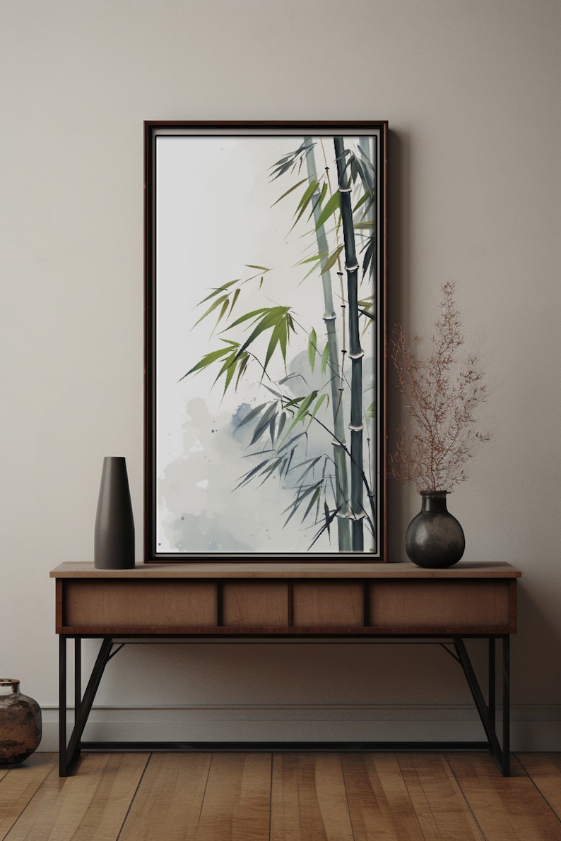 Bamboo Wall Art | Set of 2 Zen Wall Art, Japandi Decor, Minimalist ...
