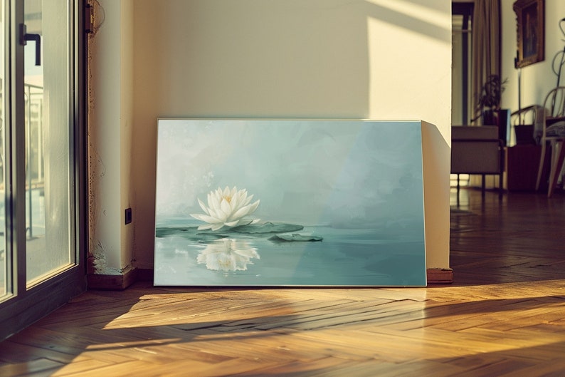The sage green wall art paired with light blue tones offers a harmonious and balanced aesthetic.Its neutral wall decor, featuring sage green and light blue,