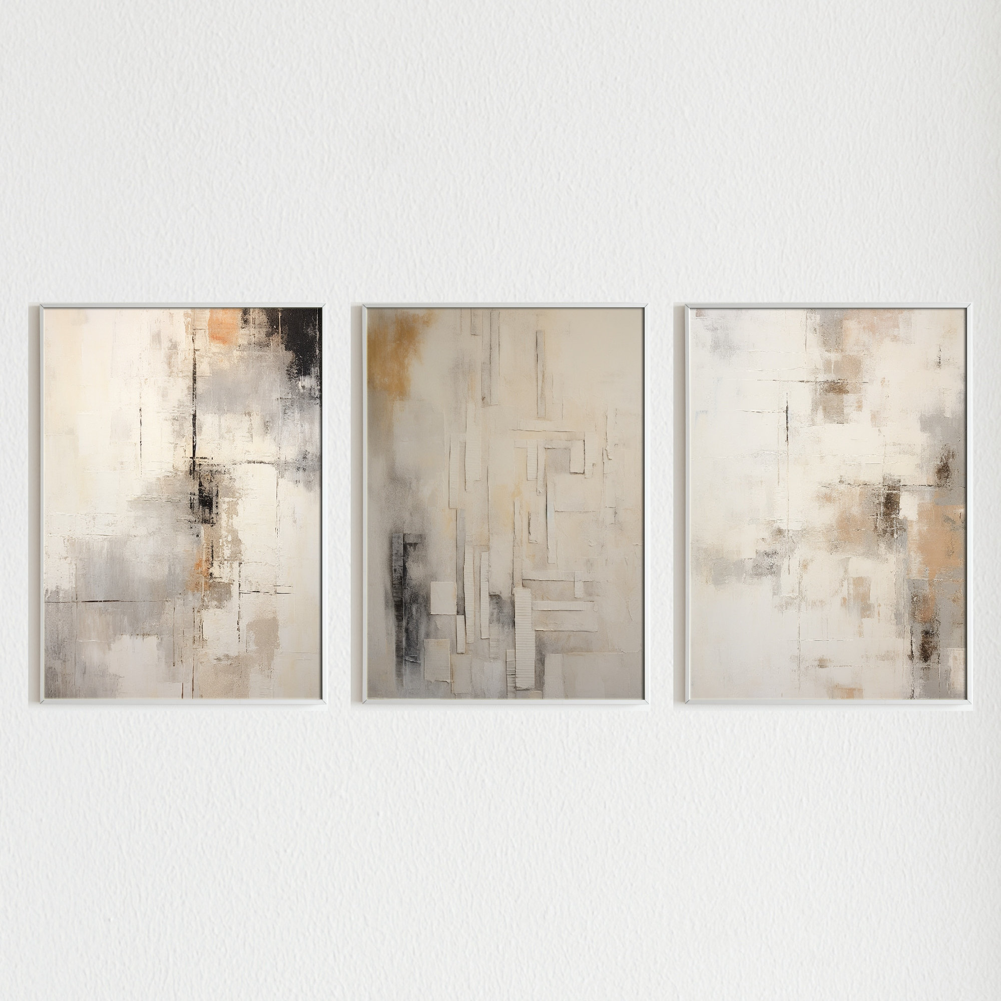 Wabi Sabi Beige Wall Art | Textured Japandi Print Set (digital Download ...