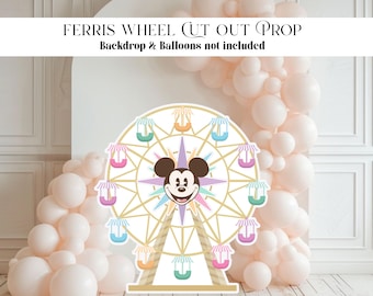 Ferris Wheel Cutout Props, Disney Theme Stand Up Prop, Mouse Prop, Party Decorations