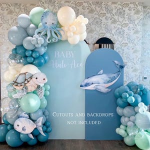 Ghirlanda di palloncini fai da te sotto il mare Arco Oneder Compleanno Sotto il mare Palloncini in lattice di alta qualità Blu polvere Oceano Verde Baby Shower Decor
