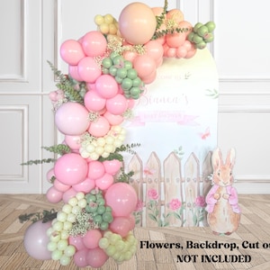 DIY Pink Petter Rabbit Balloon Garland Arch Kit Baby Girl  Gender Shower Birthday High Quality Latex Balloons Party Supplies