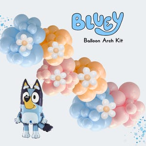 DIY Blue Dog Pastel Pink Balloon Garland Arch