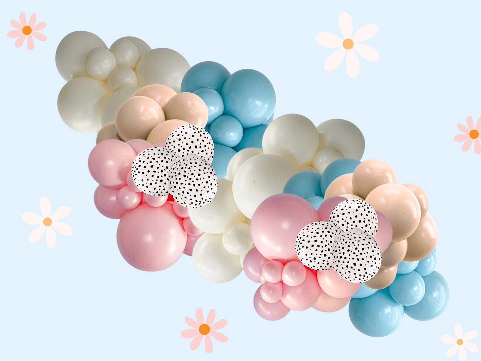 DIY Blue Dog Balloon Pastel Arch