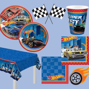 Party Hot Wheels Racing Birthday Tableware Car Party Supplies Cups Plates Napkins Decorations