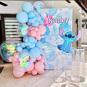 Kit fai da te per ghirlanda di palloncini ispirata a Lilo Lux, palloncini rosa pastello di alta qualità, sfere iridescenti, decorazioni per feste di compleanno e baby shower.