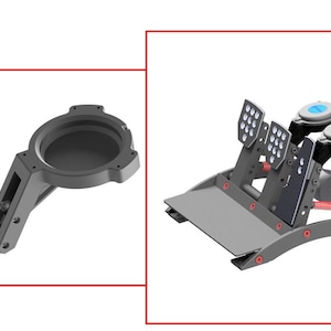 Fanatec ClubSport V3 Pedals adapter brackets for Dayton TT25 puck transducers