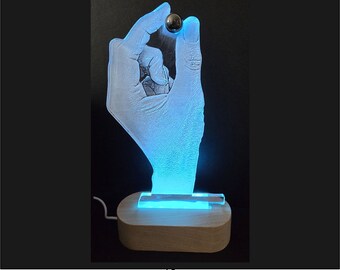 Magnet or Dispersion Prism in Hand | Night Light | Unique Artwork Gift