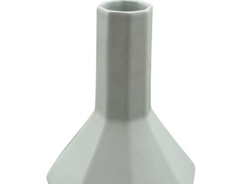 White Hex Spindle Vase