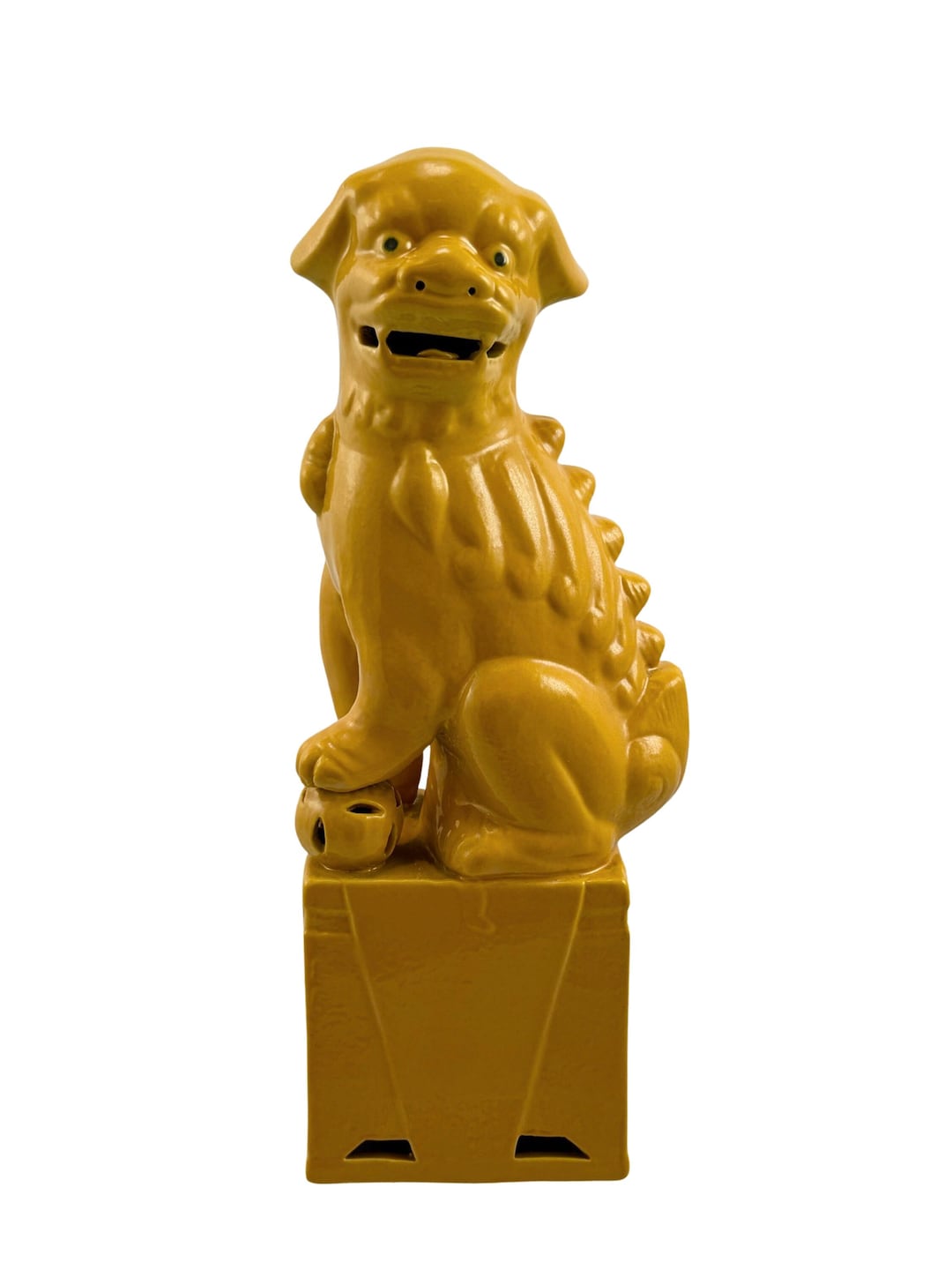Vintage Dragon Foo Dog Chinese Figurine Yellow. Etsy