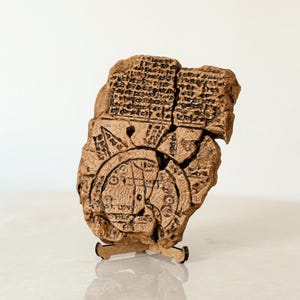 Babylonian World Map Replica – Imago Mundi | Sumerian Cuneiform Clay Tablet | Ancient Map | The Oldest Known Map | Museum-Quality Artifact