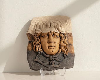 Medusa Relief Sculpture – Handcrafted Greek Mythology Decor, Ancient Gorgon Head Replica, Classical Art Statue, Museum-Quality Relief