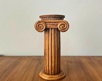 Handmade Ionic Column Sculpture: Ancient Greek Decor Replica