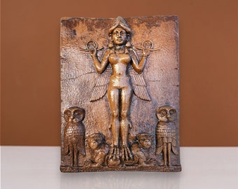 Ishtar Statue, Burney Relief, İnanna-Lilith-Ereshkigal Mesopotamian Queen of the Night, Sumerian Goddess, Ancient Babylonian, Mother's Day