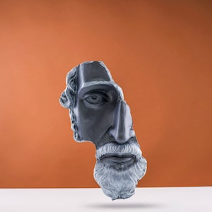 Hand-Painted Zeus Face Wall Bust: Greek Mythological Decor