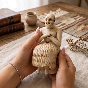 Ebih-Il Statue Replica – Sumerian Worshipper Sculpture – Ancient Mesopotamian Museum Decor – Louvre Inspired Artifact