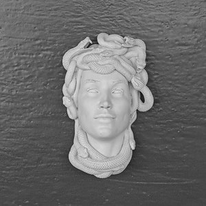 Handcrafted Medusa Wall Bust: Greek Mythology Sculpture, Feminine Power Decor