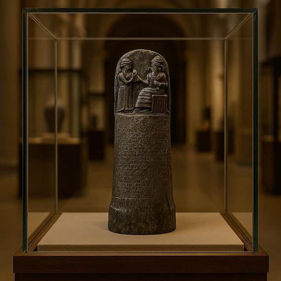 ハンムラビ法典のレプリカ石碑、古代メソポタミアの法の石板