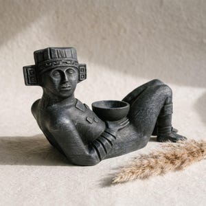 Chacmool Statue Replik, Mesoamerikanische Ritualfigur, Maya Azteken Skulptur, Präkolumbianisches Artefakt, Museumsdeko