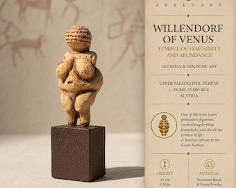 Estátua de Vênus de Willendorf, réplica da deusa da fertilidade pré-histórica, escultura do ídolo da mãe antiga, decoração de arte paleolítica feita à mão por ArkeoArt