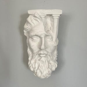 Handmade Zeus Wall Bust: Greek Mythology Art, Museum-Quality Resin Sculpture