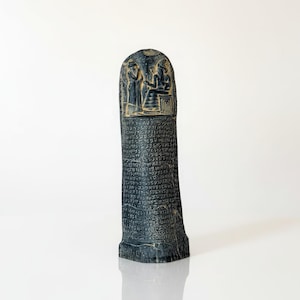 Code of Hammurabi Stele Replica, Babylonian Law Tablet, Ancient Mesopotamian Artifact, Cuneiform Stone, Museum Decor - by ArkeoArt