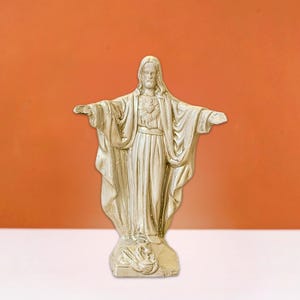 Handmade Jesus Christ Statue, Sacred Heart Religious Figurine, Catholic Christmas Gift & Spiritual Home Decor - Historical Christmas Gift