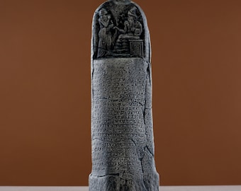 Réplique de la stèle du code d'Hammourabi, tablette du droit de la Mésopotamie antique, code d'Hammourabi, sculpture du droit babylonien, décor histoire mésopotamienne 30,5 cm