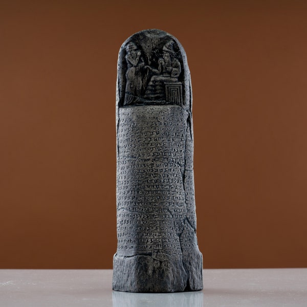 Hammurabi's Code Stele Replica, Ancient Mesopotamia Law Tablet, Code of Hammurabi, Babylonian Law Sculpture, Mesopotamian History Decor 11''