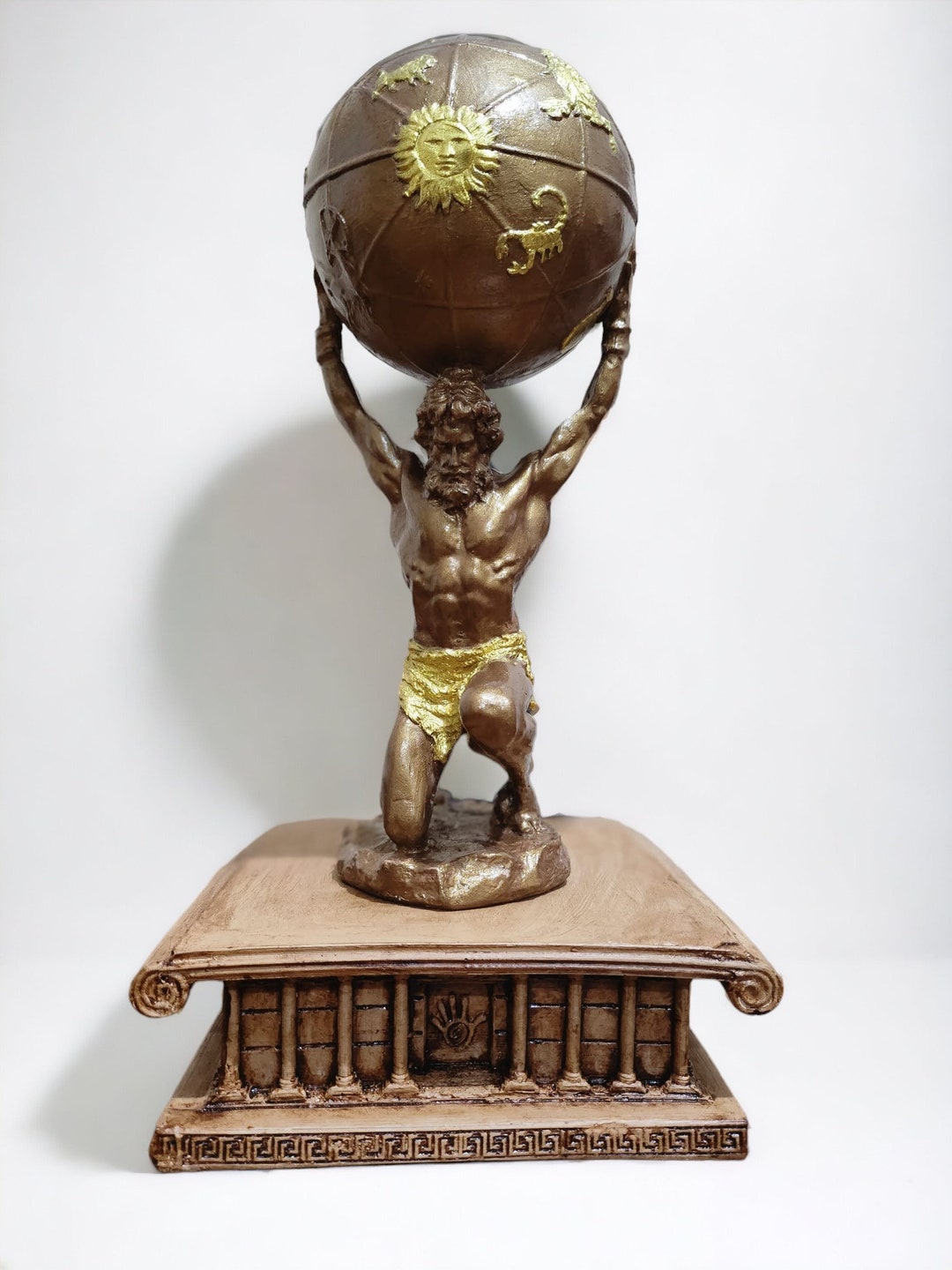 Greek God Atlas Statue Greek Mythology Titan Atlas Sculpture Etsy