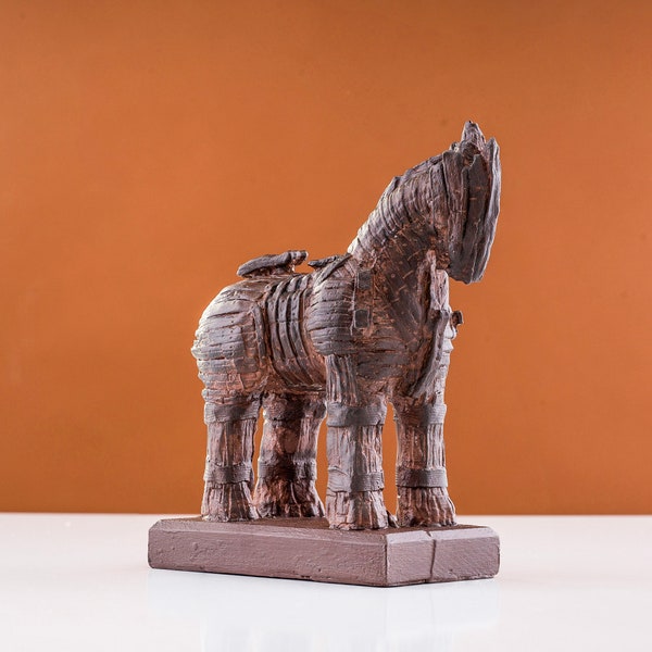 Trojan Horse Statue, Ancient Greek Mythology Figurine, Anatolian Artifact Trojan Horse from Canakkale, Historical Collectibles