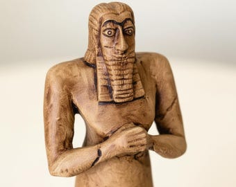 Sumerian Worshipper Statue – Tell Asmar Votive Figurine, Ancient Mesopotamian Museum Replica by ArkeoArt