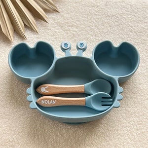 Meal set Suction cup crab plate Personalized children's cutlery image 3