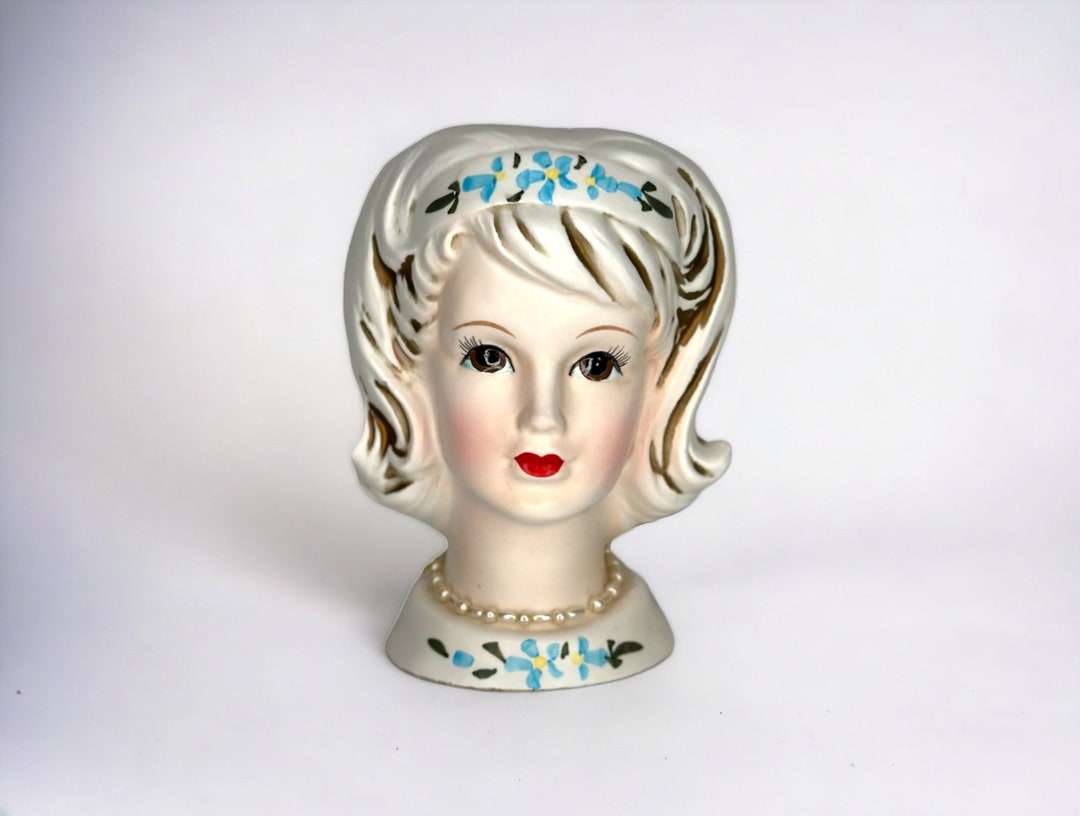 Lefton Lady Head Vase/planter Etsy