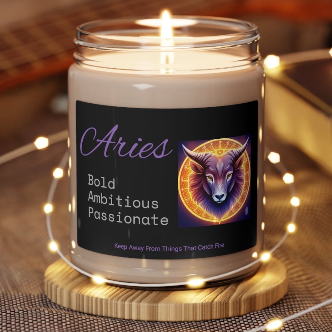 Aries Zodiac Scented Candle, Astrology Sign Birth Month Candle, Gift
